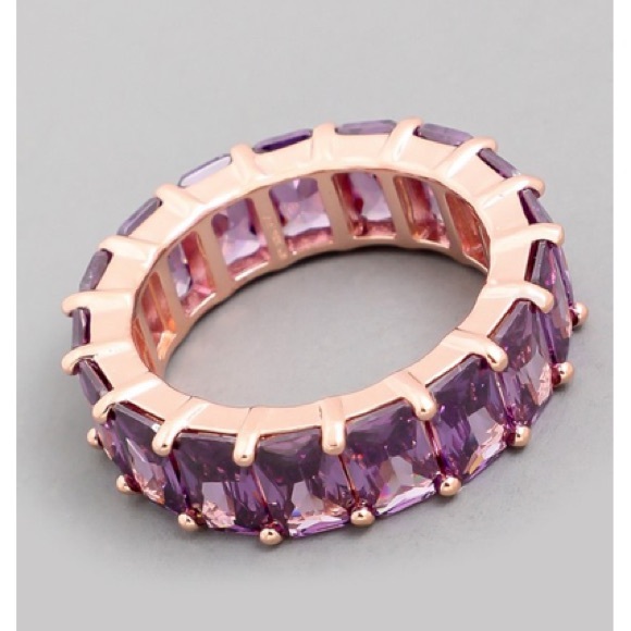Jewelry - Purple/ Rose Gold Rhinestone Forever Ring